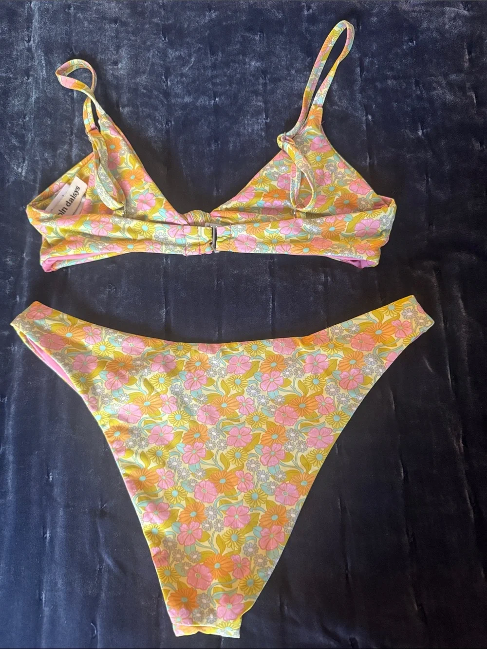 Dippin Daisys XS Floral Pink & Yellow Two-Piece Bikini